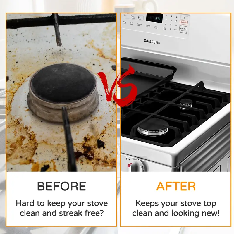🍳 50% KORTING! 🧽 Herbruikbare Gasfornuis Brander Beschermers – Hittebestendig, makkelijk schoon te maken & vlekbestendig – Houd uw gasfornuis langer schoon ✨