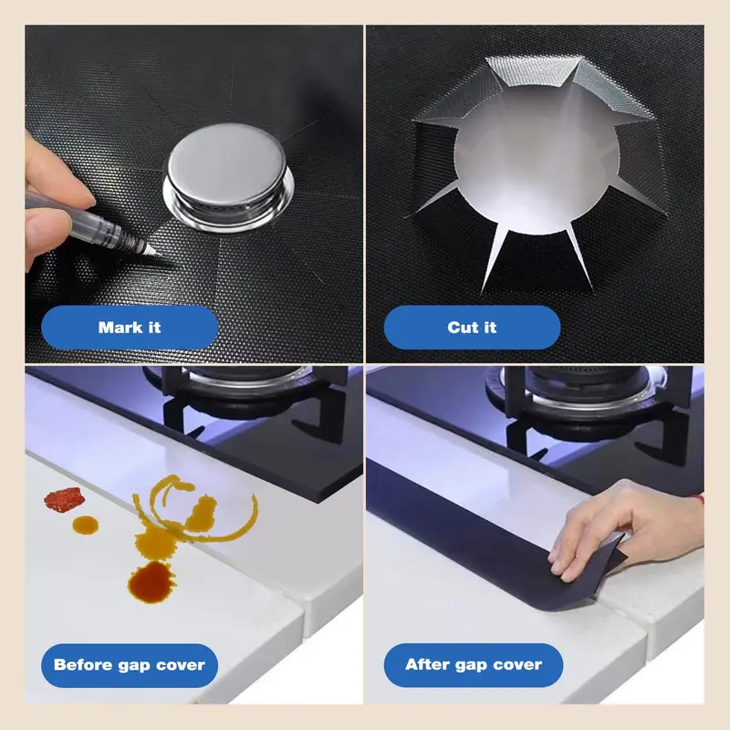 🍳 50% KORTING! 🧽 Herbruikbare Gasfornuis Brander Beschermers – Hittebestendig, makkelijk schoon te maken & vlekbestendig – Houd uw gasfornuis langer schoon ✨