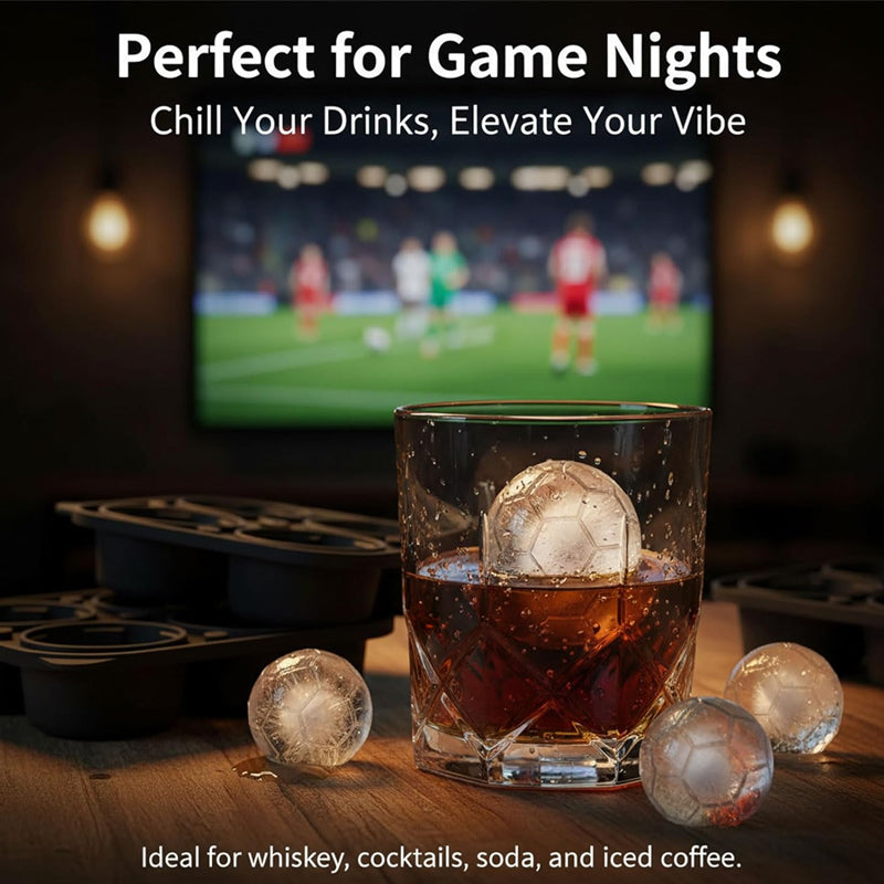 ⚽ 1+1 GRATIS 🔥 Siliconen ijsblokjesvorm – voetbalvorm – perfecte ijsblokjes voor zomerdrankjes & het WK-feest 🧊⚽