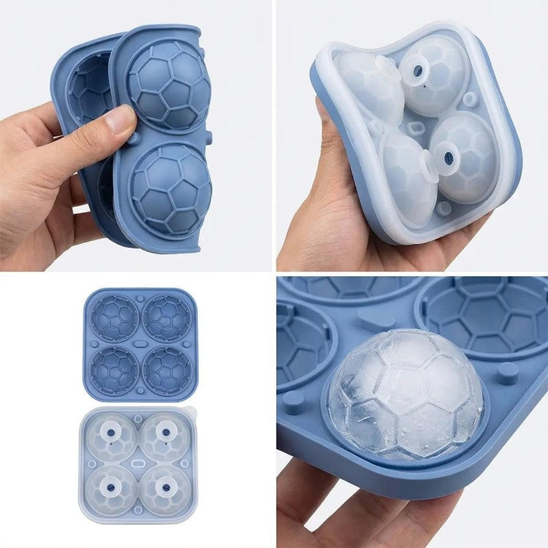 ⚽ 1+1 GRATIS 🔥 Siliconen ijsblokjesvorm – voetbalvorm – perfecte ijsblokjes voor zomerdrankjes & het WK-feest 🧊⚽