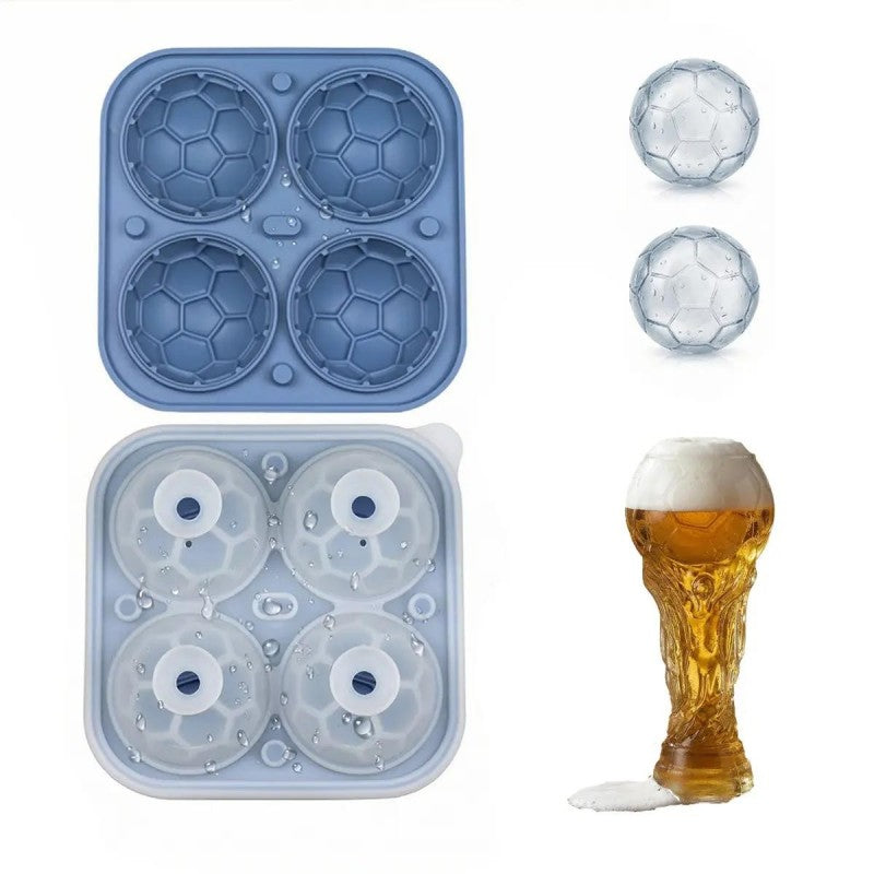 ⚽ 1+1 GRATIS 🔥 Siliconen ijsblokjesvorm – voetbalvorm – perfecte ijsblokjes voor zomerdrankjes & het WK-feest 🧊⚽