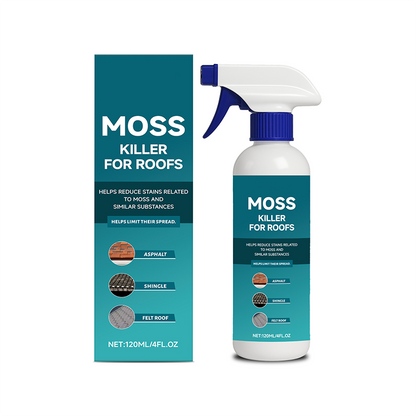 Reinigingsspray voor mos en algen op diverse dakoppervlakken