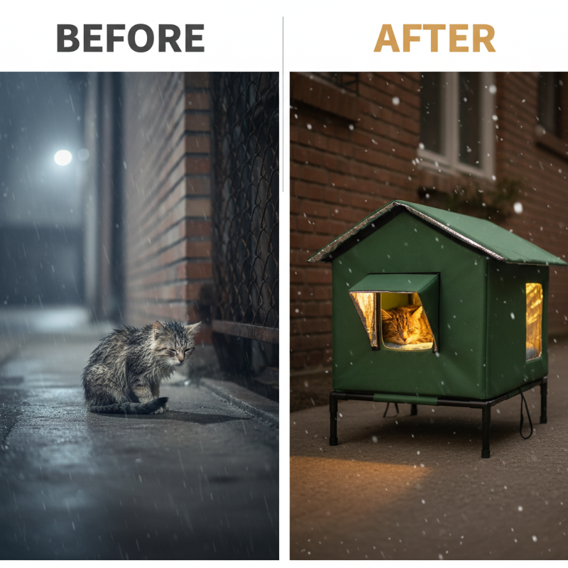 🐱 50% KORTING!🔥🏠 Waterdicht kattenhuis voor buiten – verhoogd, demonteerbaar en opvouwbaar – ideaal voor zwerfkatten, in de tuin en op het balkon – weerbestendig en flexibel🐾💤