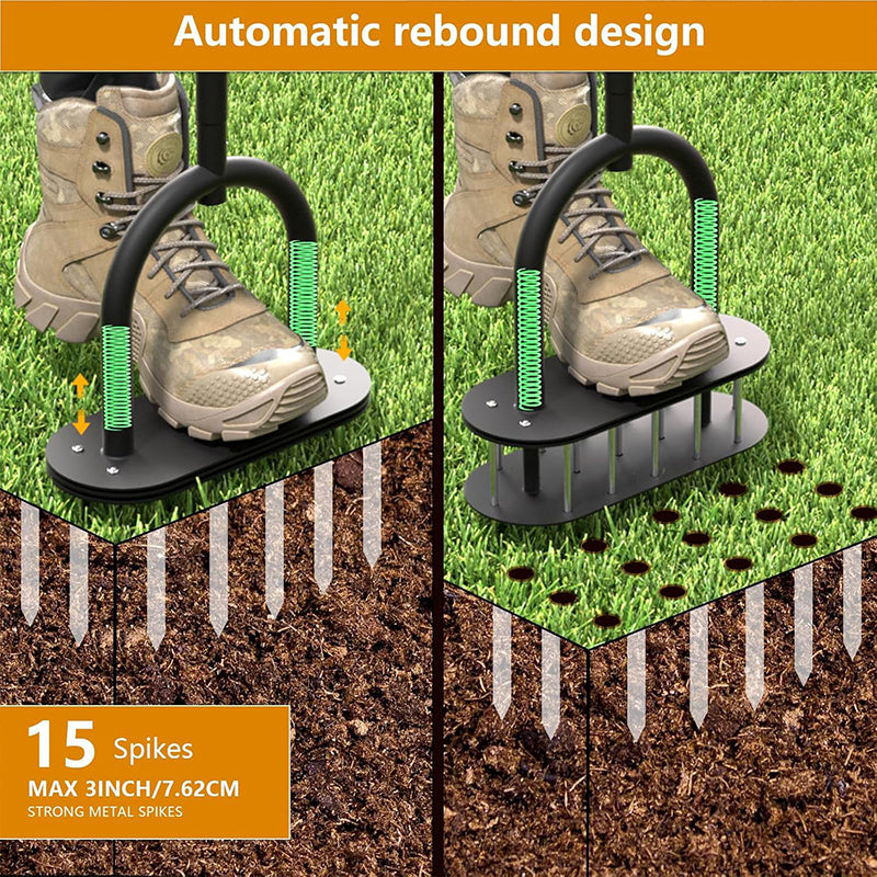 🌱 NU 50 % KORTING! 🔧 Krachtige handmatige gazonbeluchter – koolstofstaal, verstelbare handgreep en zelfreinigend – perfect voor een groener gazon 🏡