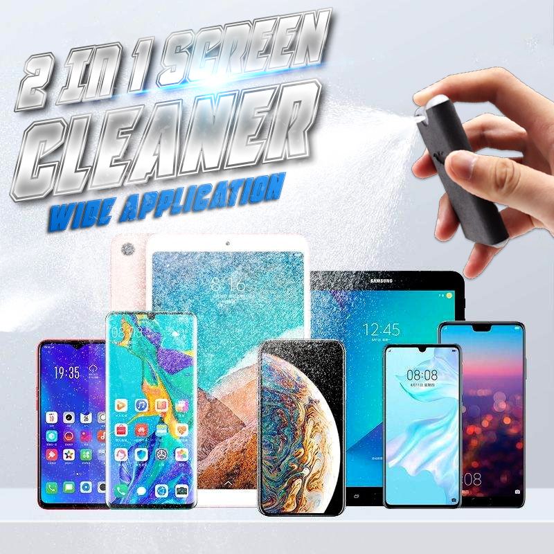 📢📢  1+1 gratis💦Draagbare Herbruikbare 2-in-1 Schermreiniger & Microvezeldoek