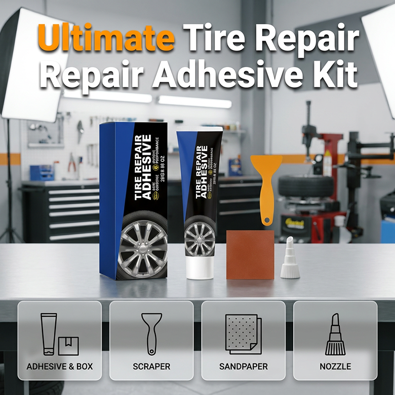 🔧 50% KORTING – Complete bandenreparatieset met lijm – voor auto, motor, fiets en ATV – snelle en betrouwbare pechhulp onderweg ⚡🚗