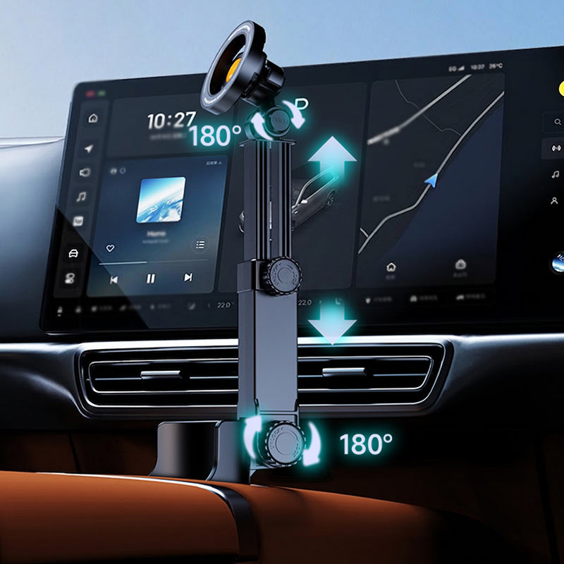 Auto bekerhouder telefoonhouder – 360° verstelbaar, sterke N52 magneet, bediening met één hand, past op alle telefoons, stabiele magnetische en klem-modellen voor veilig rijden