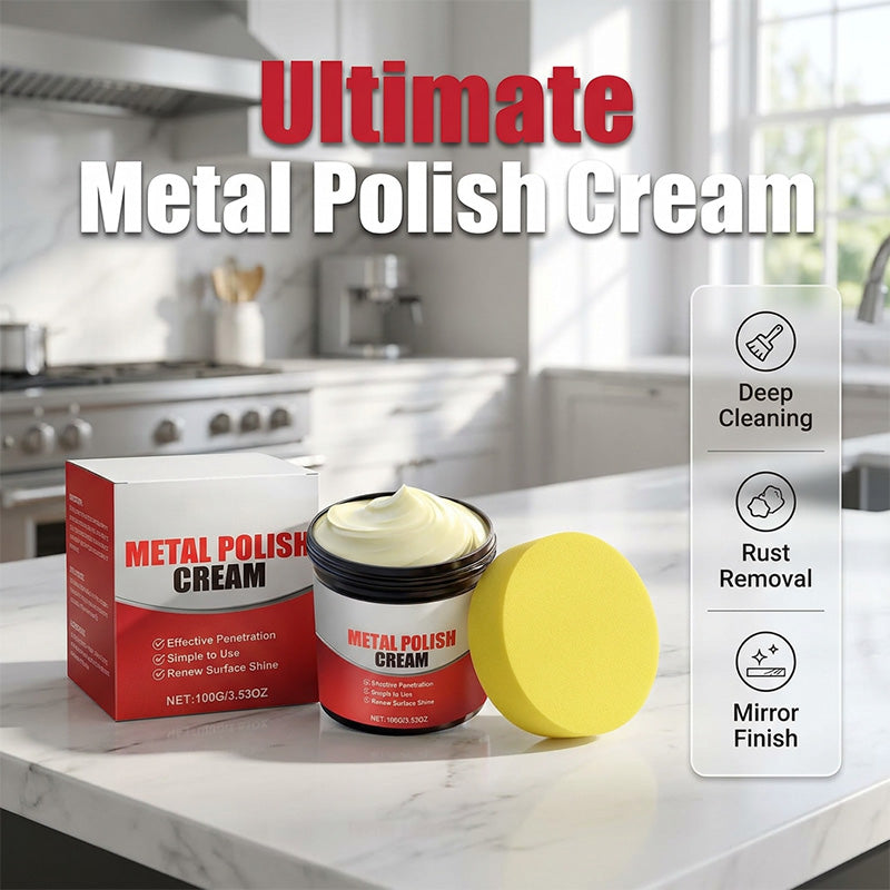 Metal Polish Cream for Kitchen Cleaning and Stain Removal