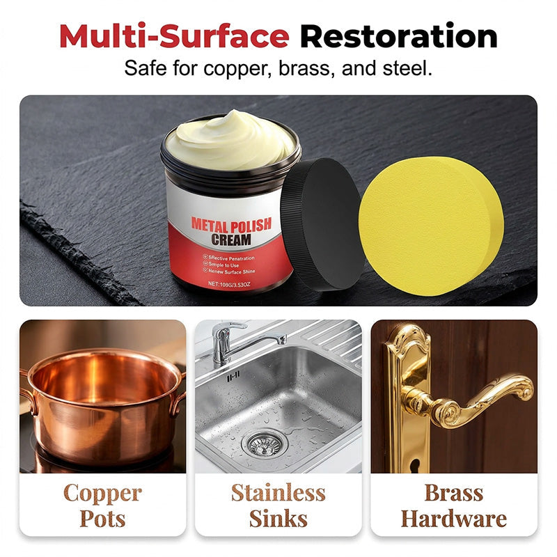 Metal Polish Cream for Kitchen Cleaning and Stain Removal