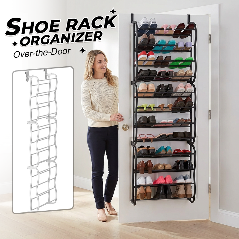 👟 50% KORTING! Stop met het struikelen over die berg schoenen bij de voordeur! Dit 24-vaks deur-rek hang je zonder gereedschap op, en al je schoenen zweven ineens aan de deur – je vloer is eindelijk van jou!