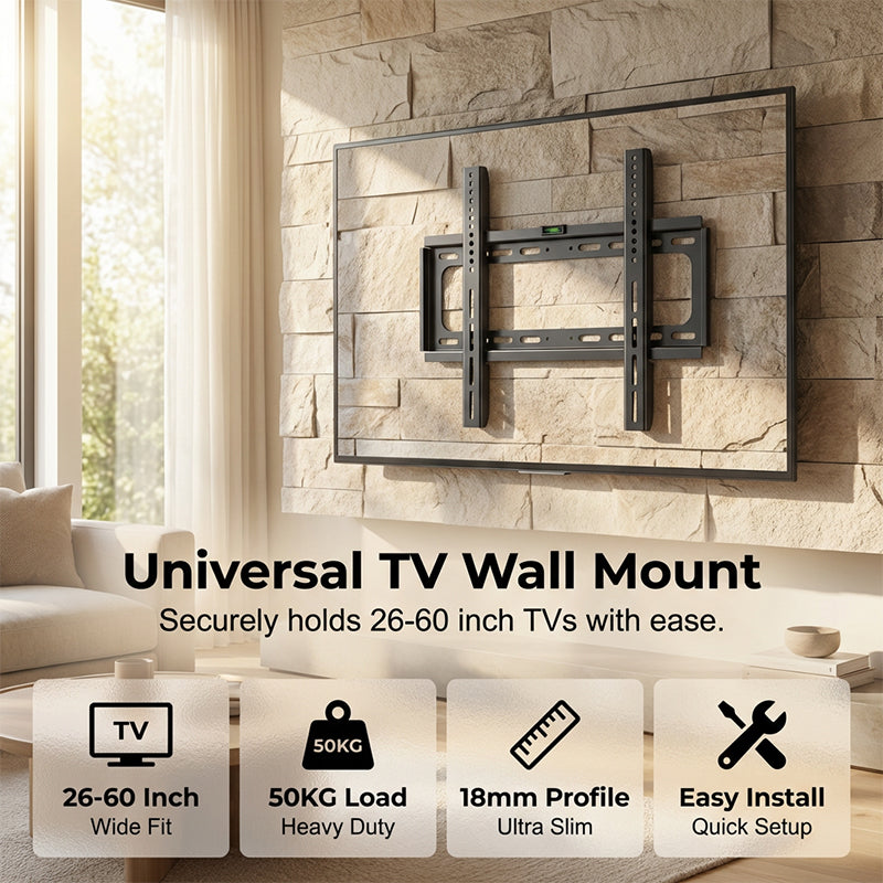 🥳2026 TOPAANBIEDING🥳💞50K+ VERKOCHT! 📺🔧 TIJDELIJK 50% KORTING! Universele tv-muurbeugel – geschikt voor de meeste schermen van 14-60", VESA tot 600x400. 15° kantelbaar & waterpas. Eenvoudig zelf te installeren! 🛠️✨