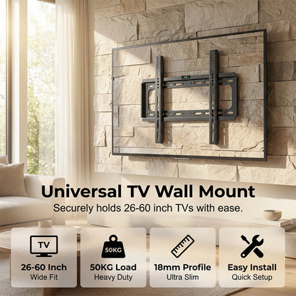 🥳2026 TOPAANBIEDING🥳💞50K+ VERKOCHT! 📺🔧 TIJDELIJK 50% KORTING! Universele tv-muurbeugel – geschikt voor de meeste schermen van 14-60", VESA tot 600x400. 15° kantelbaar & waterpas. Eenvoudig zelf te installeren! 🛠️✨