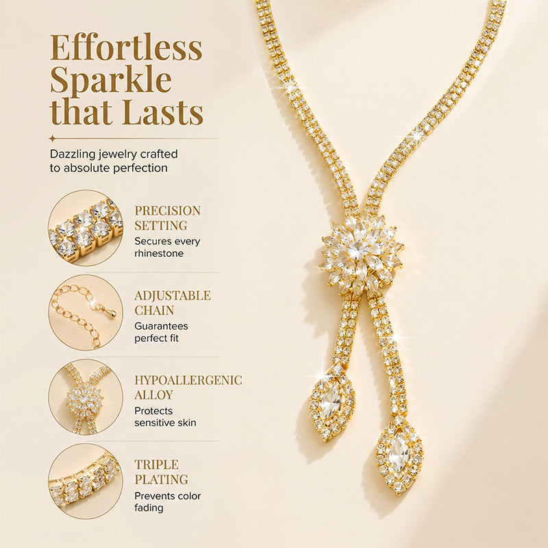 🎁 Nieuwe collectie 2026: 50% korting 💥 Sieradenset voor dames met zirkonia in bloemmotief – elegant en schitterend 💎
