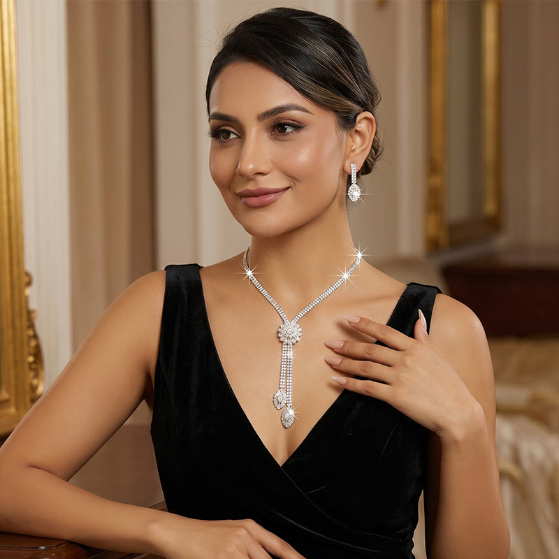 🎁 Nieuwe collectie 2026: 50% korting 💥 Sieradenset voor dames met zirkonia in bloemmotief – elegant en schitterend 💎