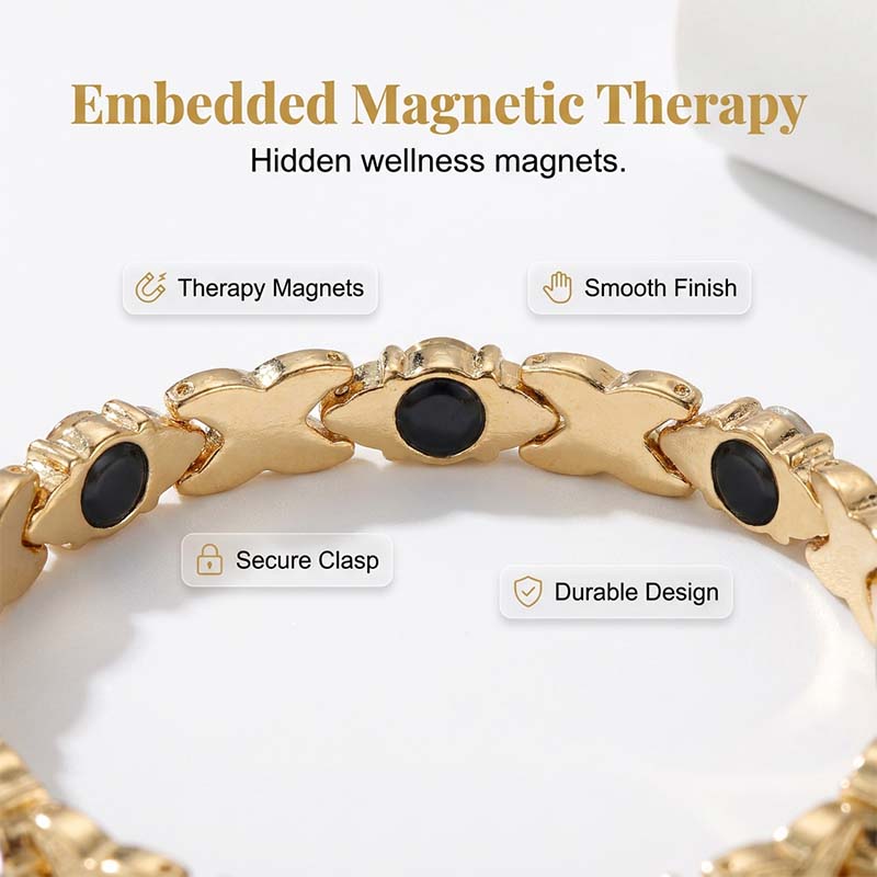 Modieuze magnetische armband met strass-steentjes