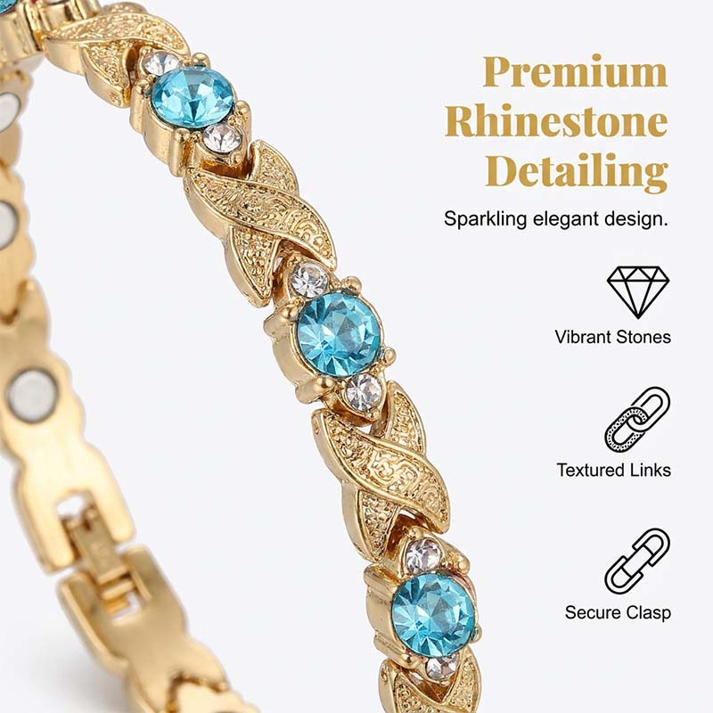 Modieuze magnetische armband met strass-steentjes
