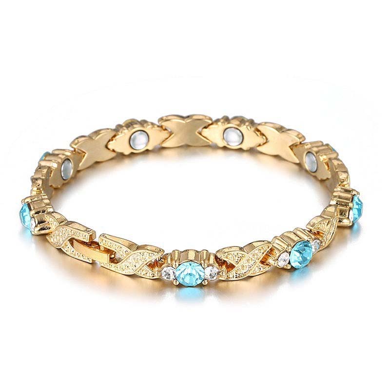 Modieuze magnetische armband met strass-steentjes