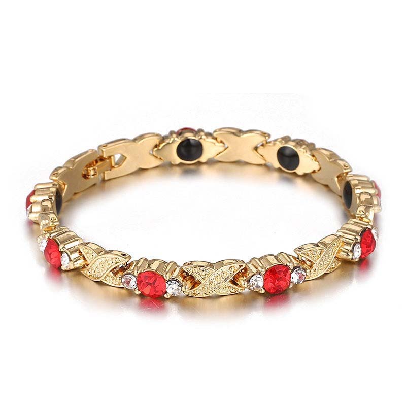 Modieuze magnetische armband met strass-steentjes
