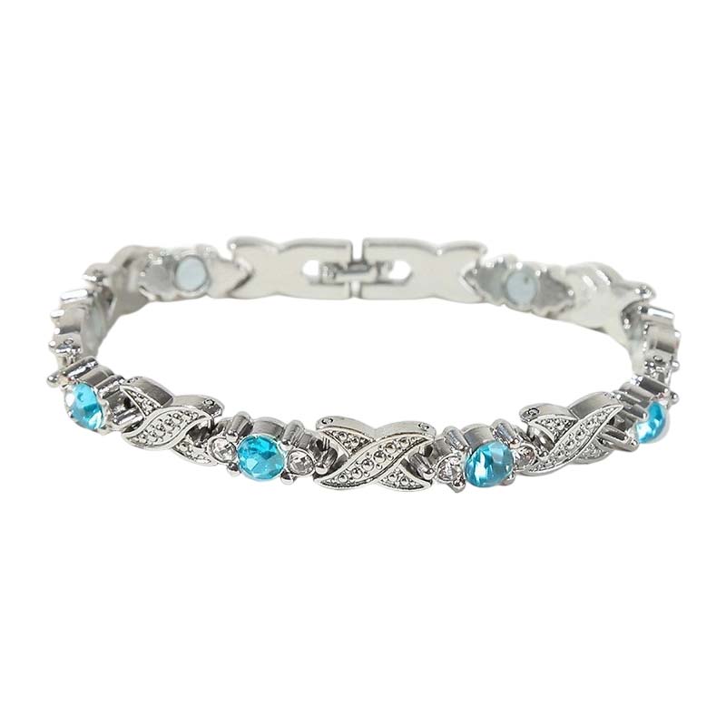 Modieuze magnetische armband met strass-steentjes