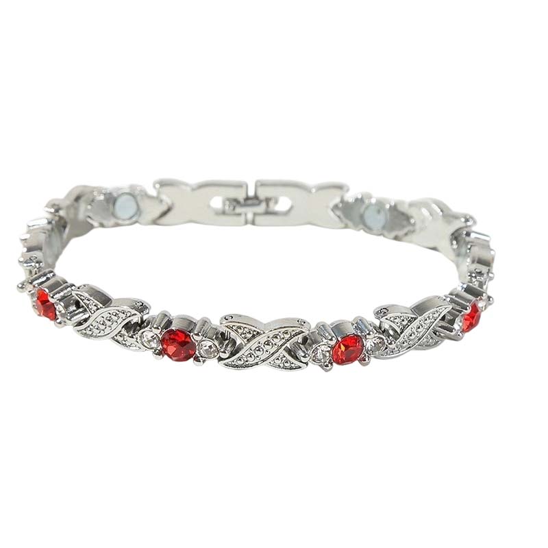 Modieuze magnetische armband met strass-steentjes