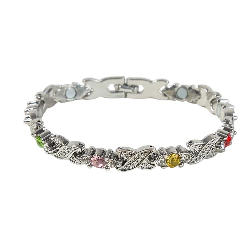 Modieuze magnetische armband met strass-steentjes