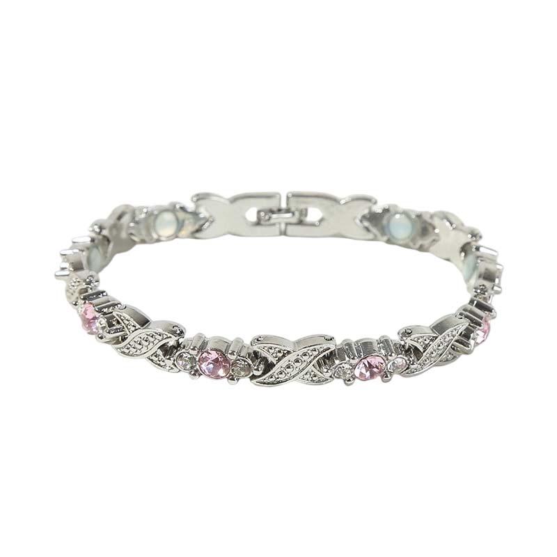 Modieuze magnetische armband met strass-steentjes