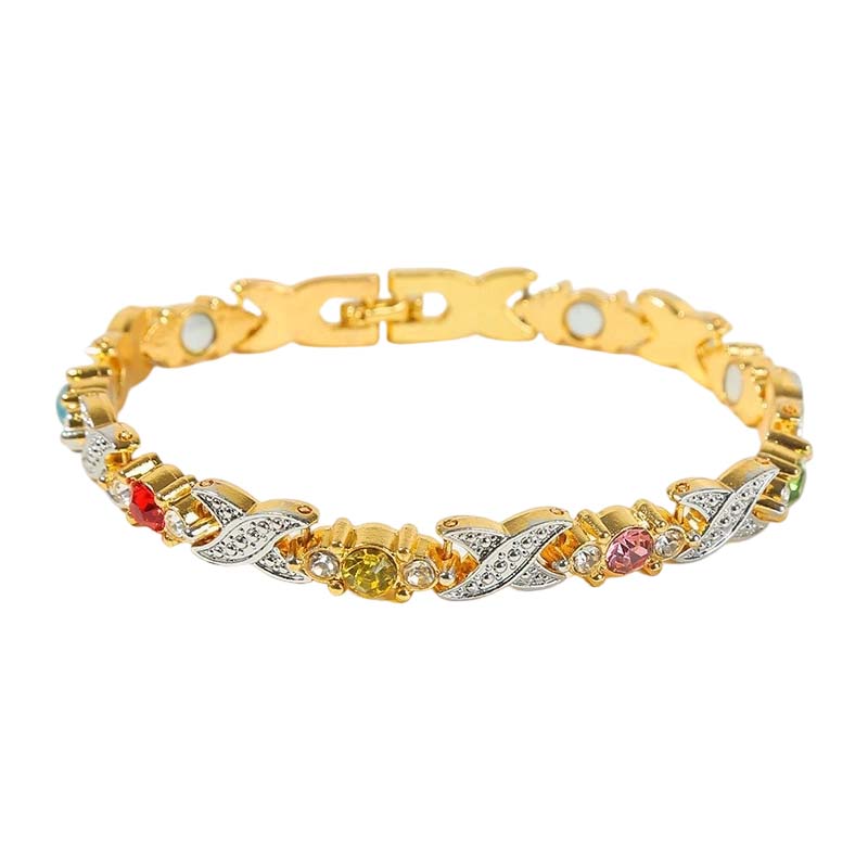 Modieuze magnetische armband met strass-steentjes