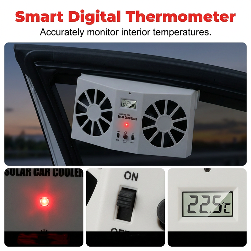 🔥➡️❄️ 50% KORTING! Terwijl jij winkelt, werkt deze solar fan zich suf! Hij jaagt de hete, muffe lucht je auto uit, zodat jij terugkomt in een koelere cabine. Alsof je een airco hebt die draait op zonneschijn!