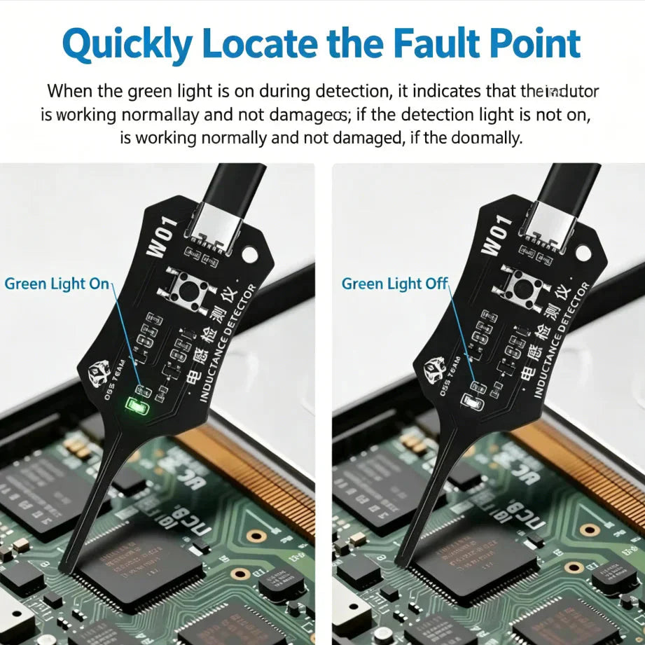 🌞Fris De Lente In Met 50% Korting!⚡In-Circuit Inductie Detector - Snelle Moederbord Diagnose Tool - Contactloze Spoeltester voor Elektronica Reparatie - Type-C