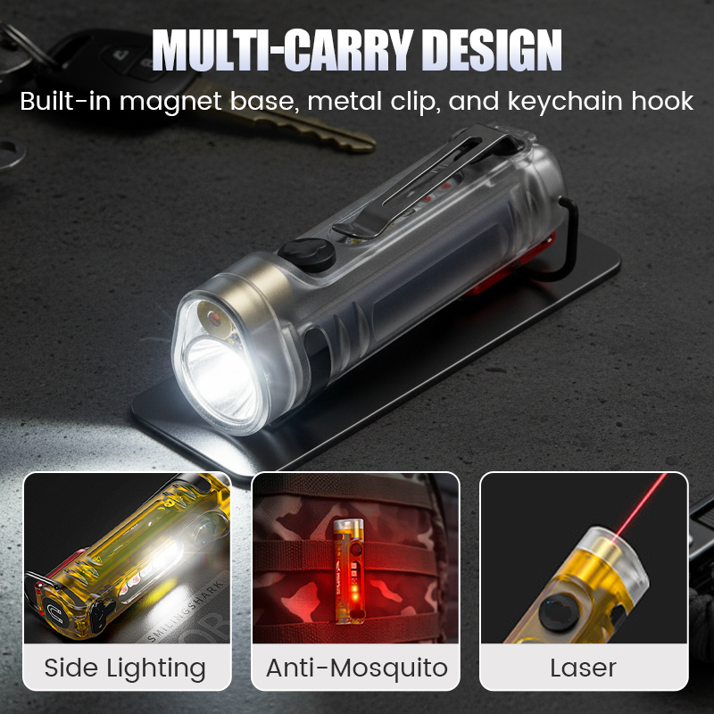 Multifunctionele Oplaadbare Mini Sleutelhanger Zaklamp