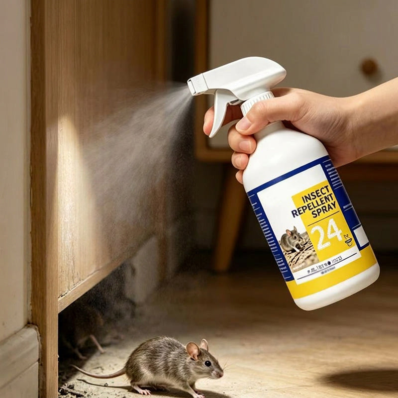 ✨Universele afweerspray tegen knaagdieren – Niet-giftig, veilig middel om muizen binnenshuis af te schrikken