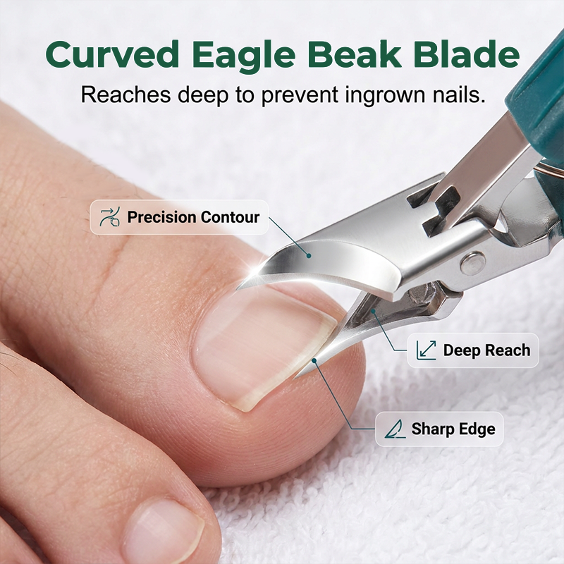 ✂️ Driedelige set voor het nauwkeurig vijlen van teennagels | Gebogen mesje voorkomt barsten - Dubbelzijdige vijl om ruwe randjes glad te maken | 🏃‍ Verzorging thuis - Handig voor op reis
