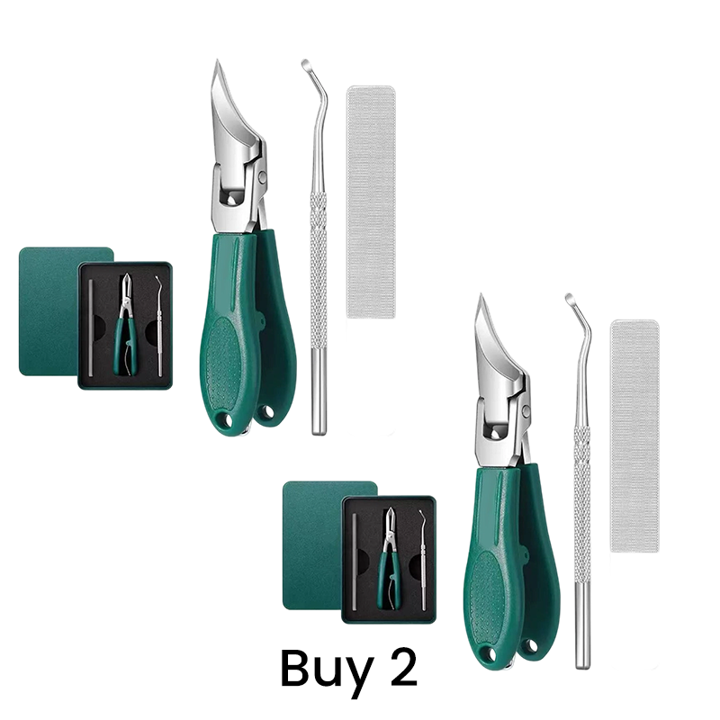 ✂️ Driedelige set voor het nauwkeurig vijlen van teennagels | Gebogen mesje voorkomt barsten - Dubbelzijdige vijl om ruwe randjes glad te maken | 🏃‍ Verzorging thuis - Handig voor op reis