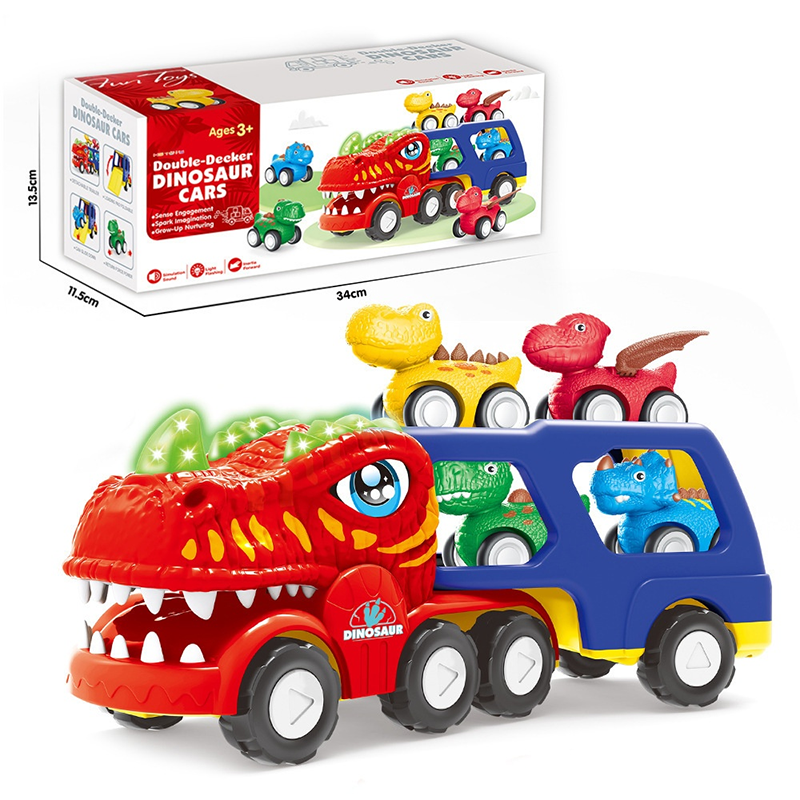 Dubbeldekker Dinosaurus Transportvrachtwagen Speelgoed