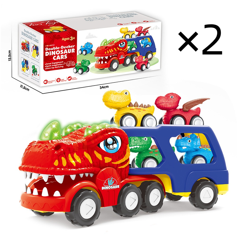 Dubbeldekker Dinosaurus Transportvrachtwagen Speelgoed