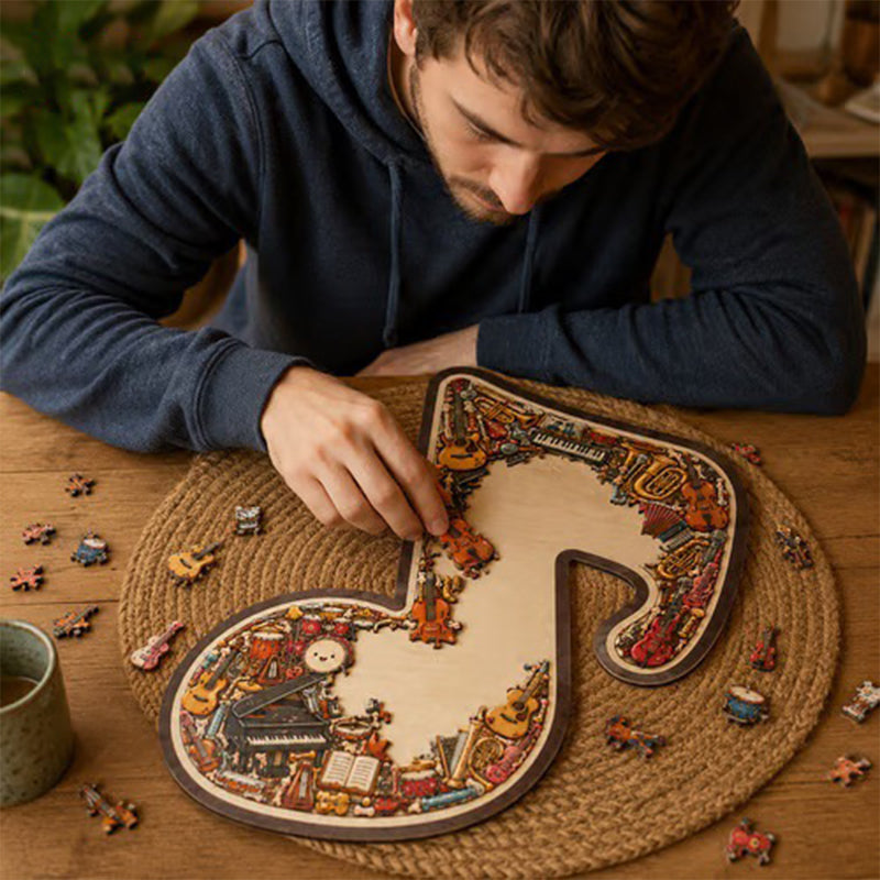 🎵 Houten Muziek Puzzel – Ontspanning, Plezier & Creatief Denken ✨