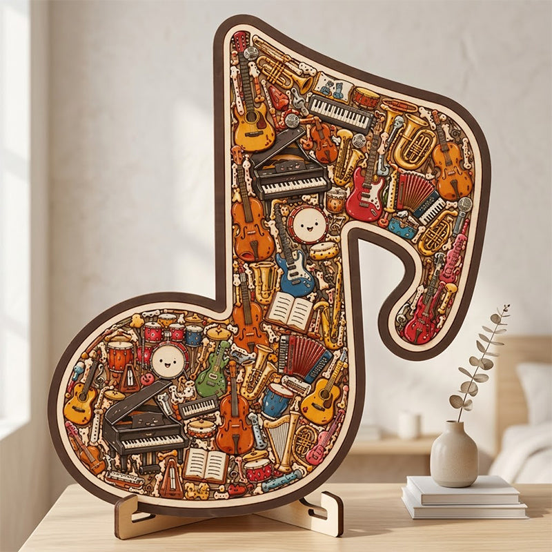 🎵 Houten Muziek Puzzel – Ontspanning, Plezier & Creatief Denken ✨