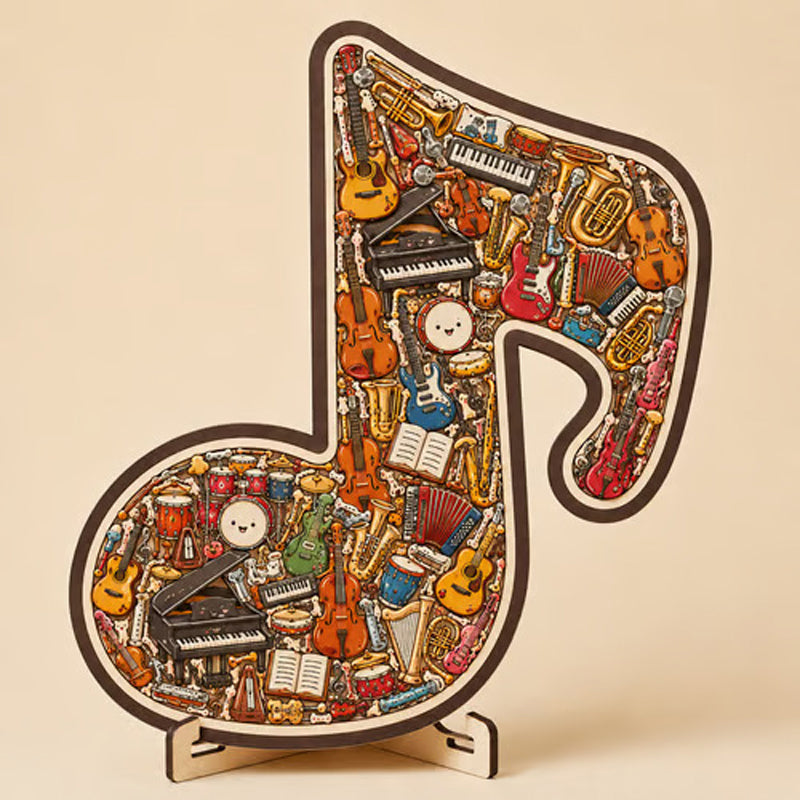 🎵 Houten Muziek Puzzel – Ontspanning, Plezier & Creatief Denken ✨