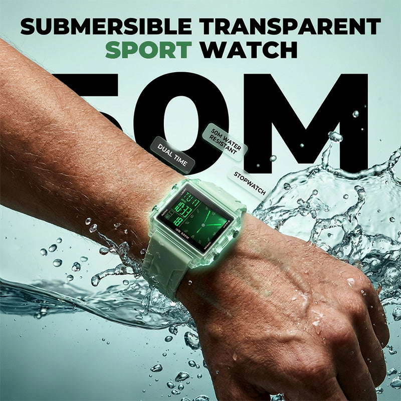 💧 Waterdicht Transparant Digitaal Horloge – Modern Design met Duidelijk Display, Perfect voor Elke Gelegenheid ⏱️✨