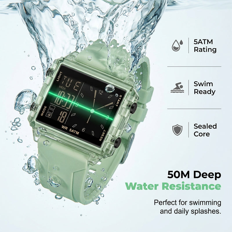 💧 Waterdicht Transparant Digitaal Horloge – Modern Design met Duidelijk Display, Perfect voor Elke Gelegenheid ⏱️✨