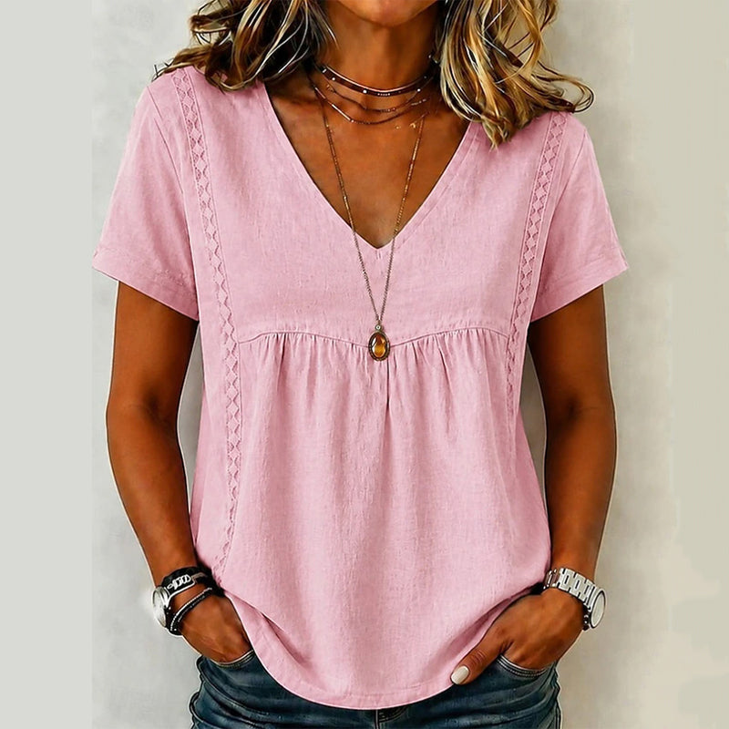 Elegant T-shirt met V-hals voor dames
