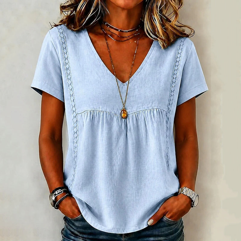 Elegant T-shirt met V-hals voor dames