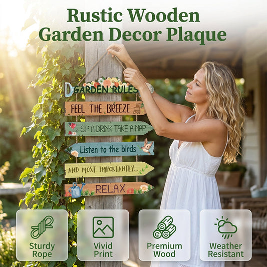🌿 50% KORTING – Rustieke Houten Tuin Wanddecoratie – Warme Sfeer voor Huis & Tuin ✨