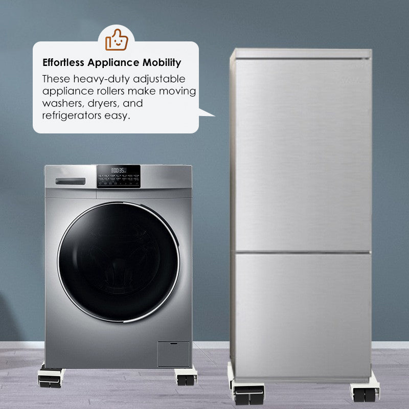 Verstelbare verplaatsingswieltjes voor meubels, voor een wasmachine- en koelkaststandaard, met rem en rolonderstel