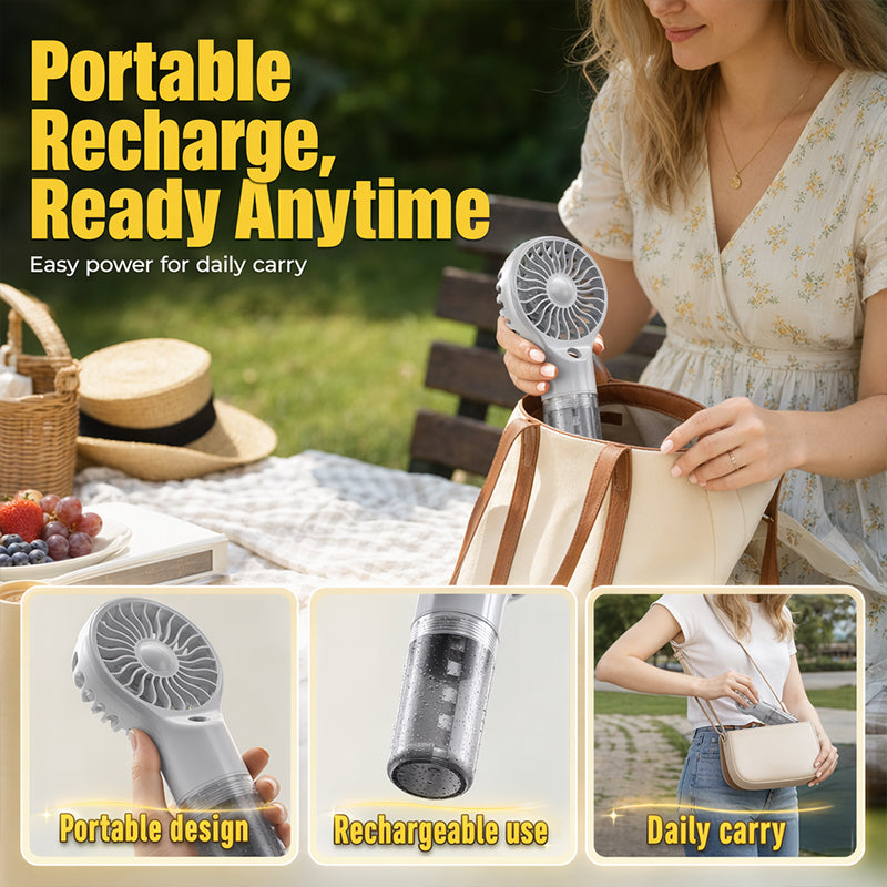 💨🌬️ 50% KORTING! Stop met het wapperen met een krant in de hitte! Deze USB-handventilator met nanomist blaast je huid ijskoud én hydrateert tegelijk – 4 standen, fluisterstil, en hij past in elke tas!