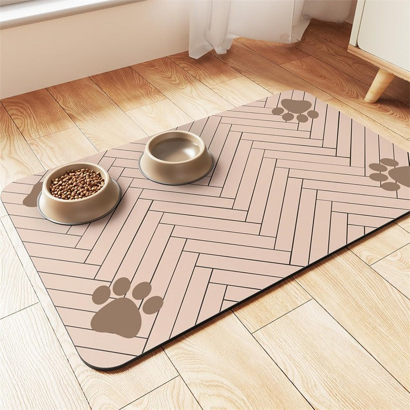 🐾💧 -50%! 🧼 Gemakkelijk schoon te maken voerbakmat voor huisdieren – Diatomeeënaarde – Waterdicht oppervlak & morsbestendig voor een schone eetruimte 🐶