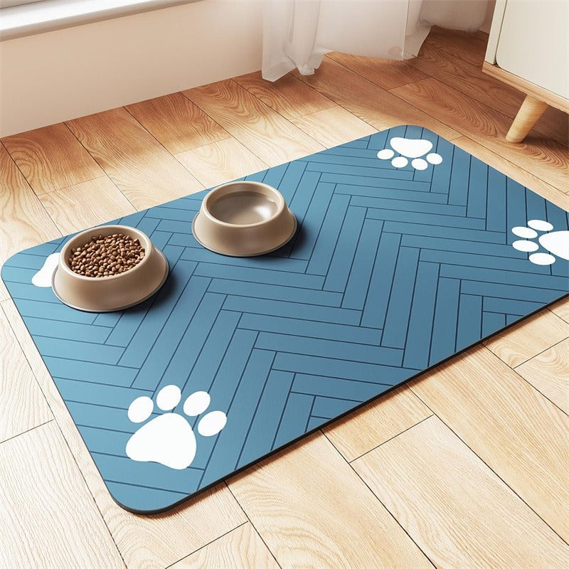 🐾💧 -50%! 🧼 Gemakkelijk schoon te maken voerbakmat voor huisdieren – Diatomeeënaarde – Waterdicht oppervlak & morsbestendig voor een schone eetruimte 🐶