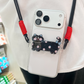 Cute Cartoon Animal Phone Back Clip with Lanyard