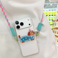 Cute Cartoon Animal Phone Back Clip with Lanyard