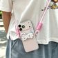 Cute Cartoon Animal Phone Back Clip with Lanyard